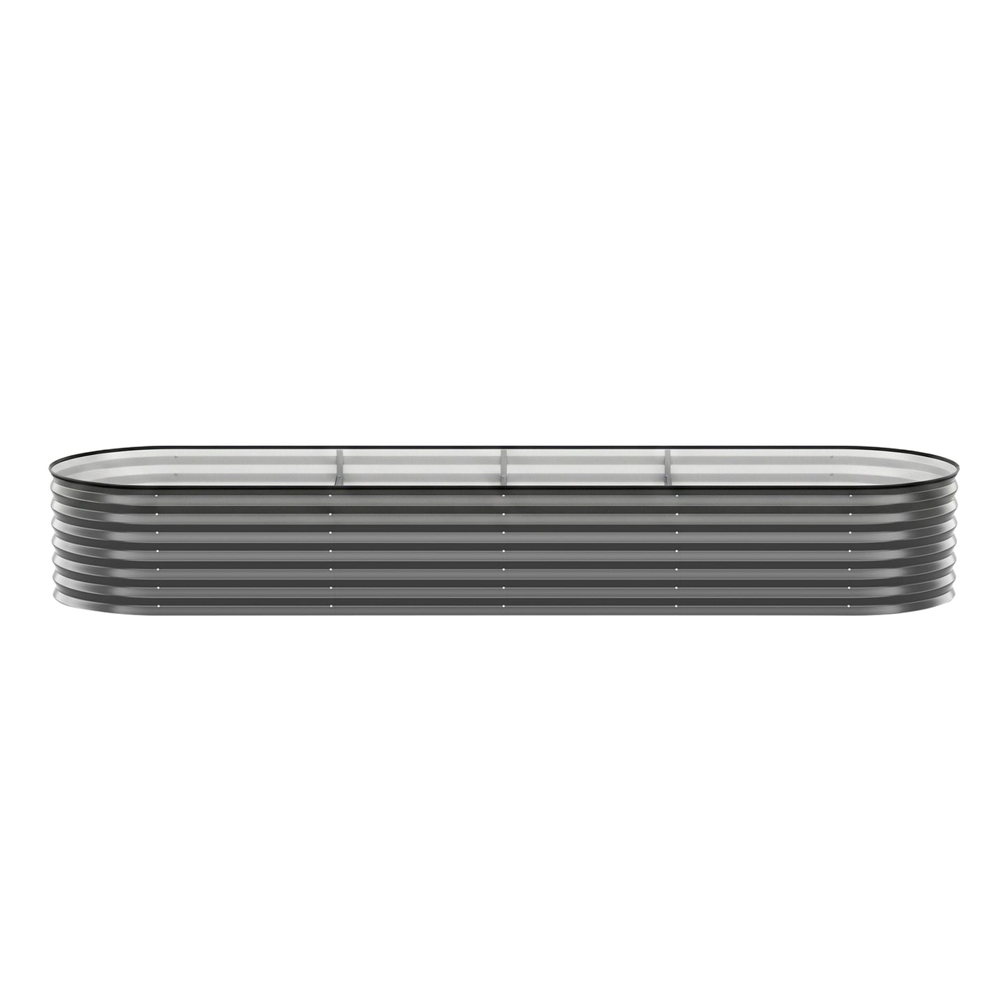 Green Fingers 3 Pcs Raised Garden Bed Kit Oval Galvanized Steel Planter Boxes 320x80x56cm, Heavy Duty Metal GARDEN-OVAL-AG-3208056X3