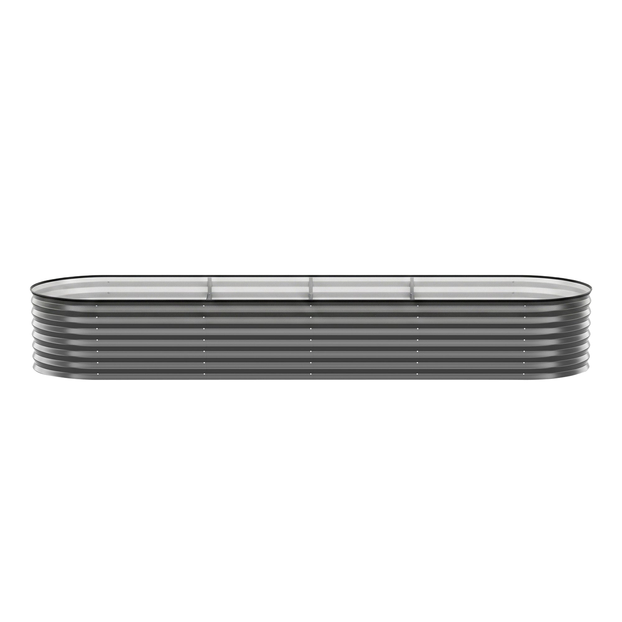 Green Fingers 3 Pcs Raised Garden Bed Kit Oval Galvanized Steel Planter Boxes 320x80x56cm, Heavy Duty Metal GARDEN-OVAL-AG-3208056X3