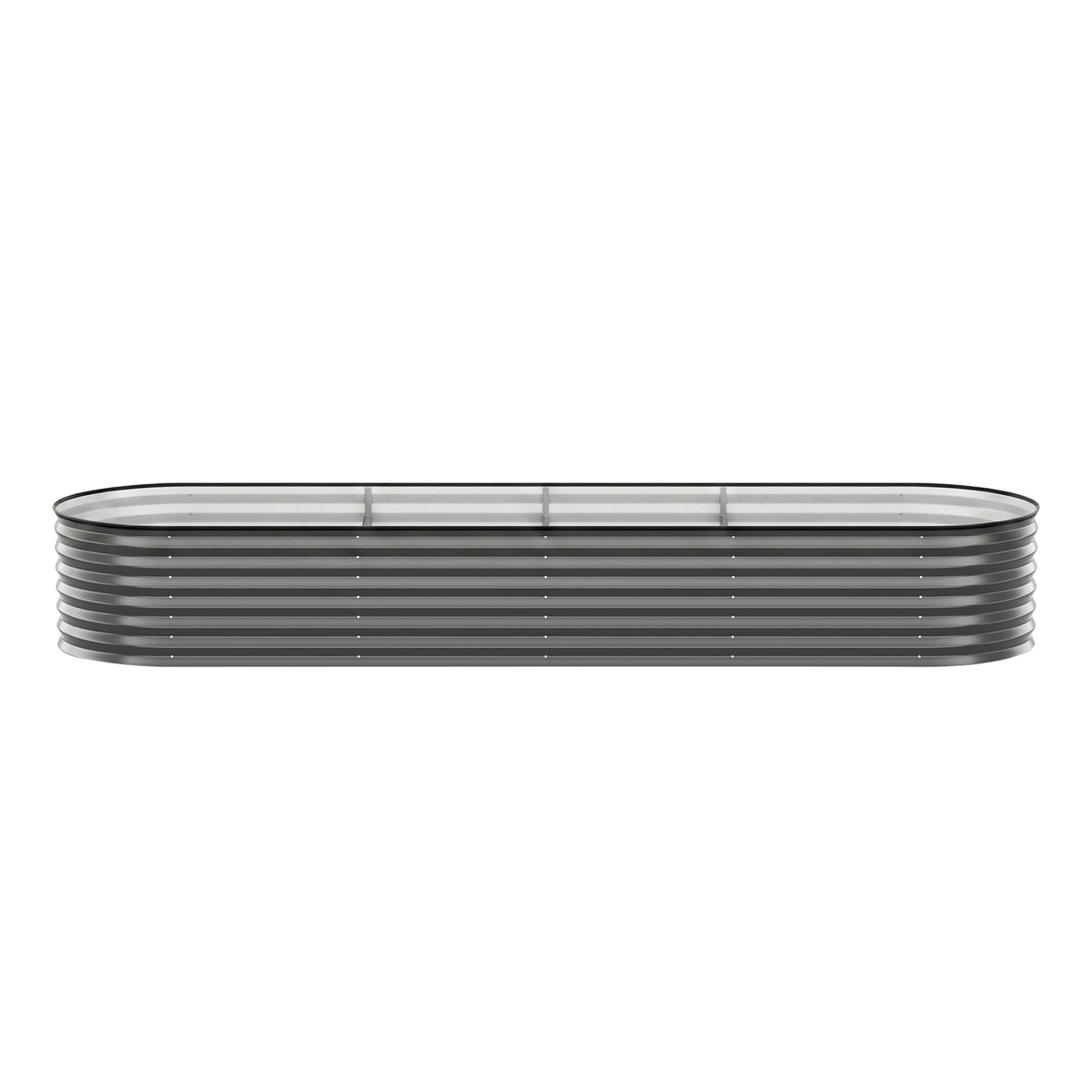 Green Fingers 4 Pcs Raised Garden Bed Kit Oval Galvanized Steel Planter Boxes 320x80x56cm, Heavy Duty Metal GARDEN-OVAL-AG-3208056X4