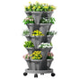 Green Fingers Raised Garden Bed 5 Tier Vertical Garden Grey Strawberry Stackable Planters Herbs Petunias GARDEN-PLASTIC-25L-GR