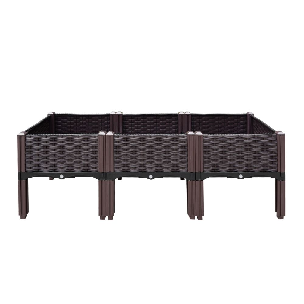 Green Fingers Garden Bed 120x40x36cm PP Planter Box Raised Container Growing Herb GARDEN-PP-120