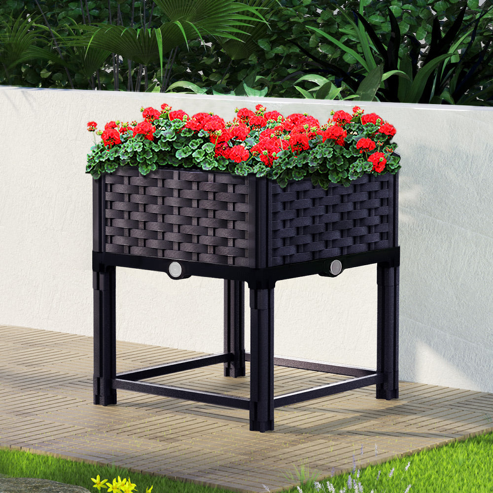 Green Fingers Garden Bed 40x40x23cm PP Planter Box Raised Container Growing Herb GARDEN-PP-40