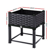 Green Fingers Garden Bed 40x40x23cm PP Planter Box Raised Container Growing Herb GARDEN-PP-40
