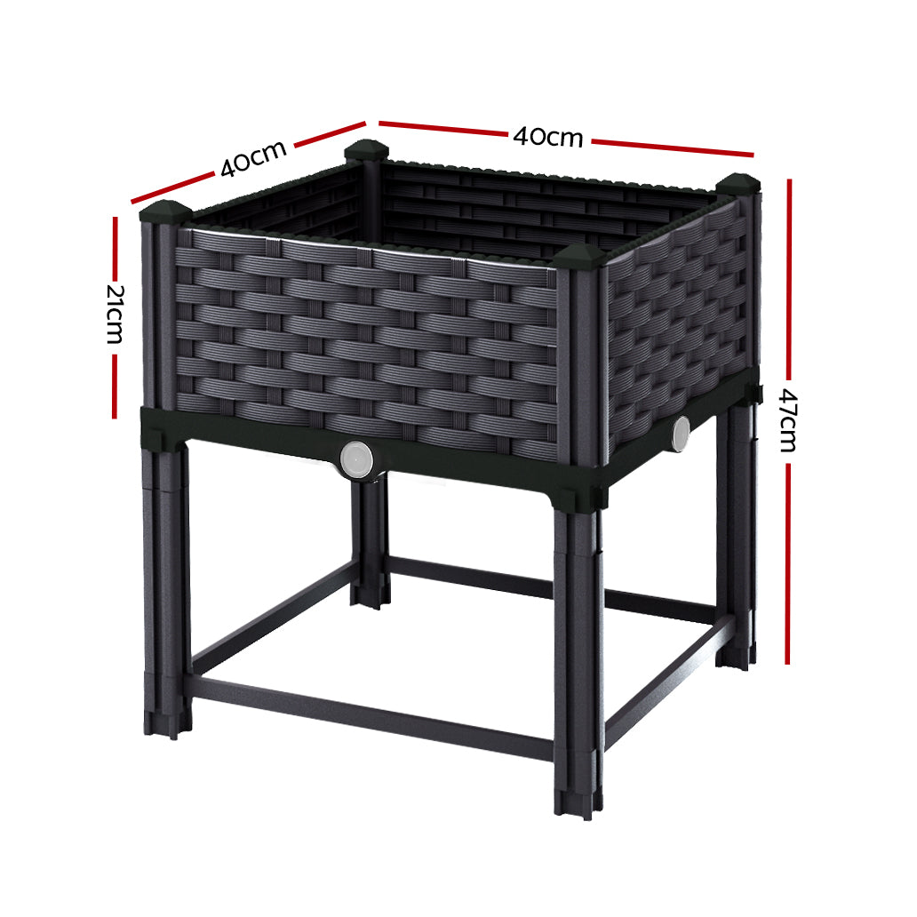 Green Fingers Garden Bed 40x40x23cm PP Planter Box Raised Container Growing Herb GARDEN-PP-40