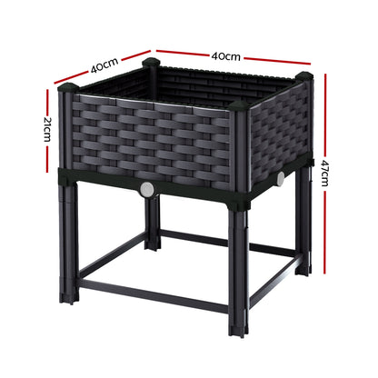 Green Fingers Garden Bed 40x40x23cm PP Planter Box Raised Container Growing Herb GARDEN-PP-40