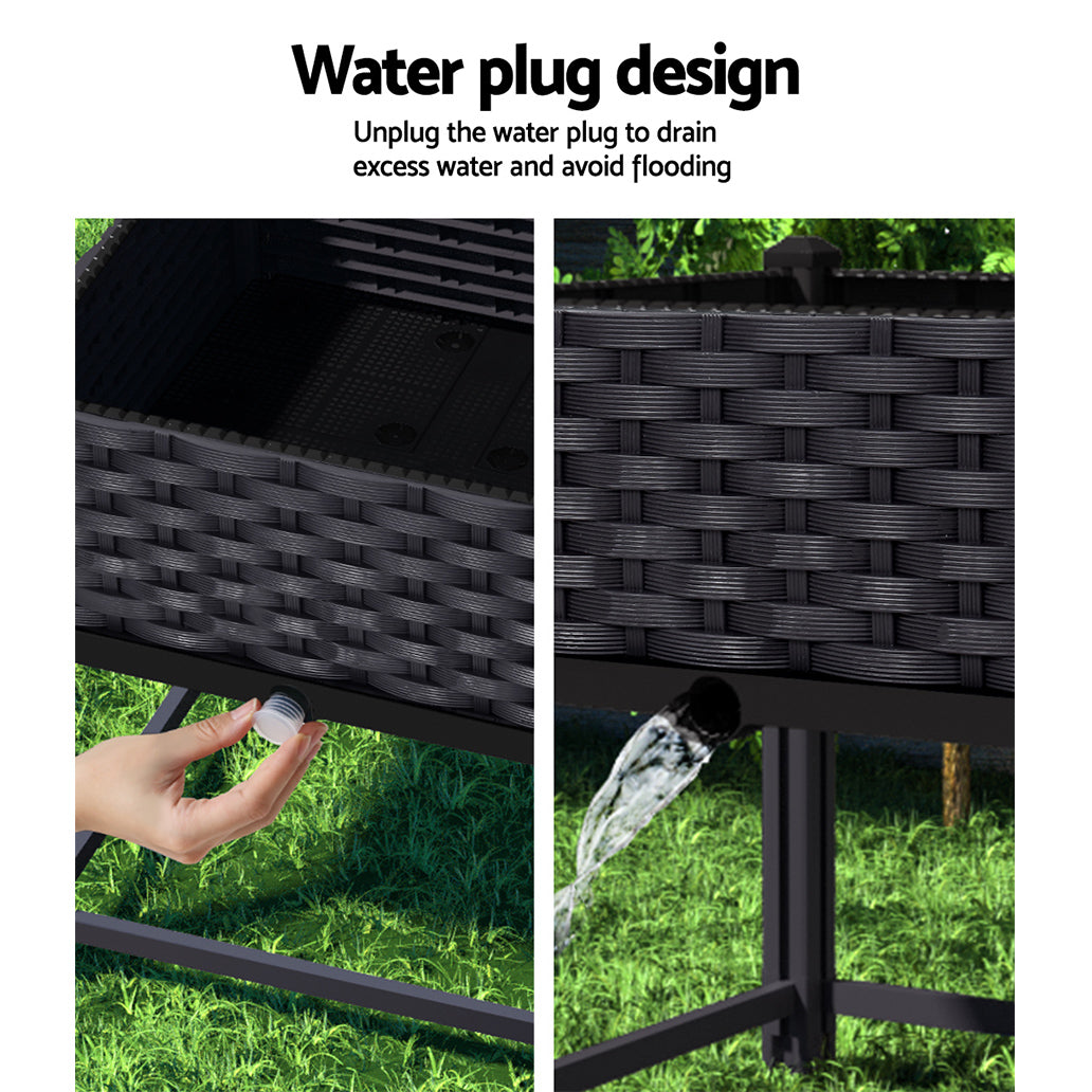 Green Fingers Garden Bed 40x40x23cm PP Planter Box Raised Container Growing Herb GARDEN-PP-40