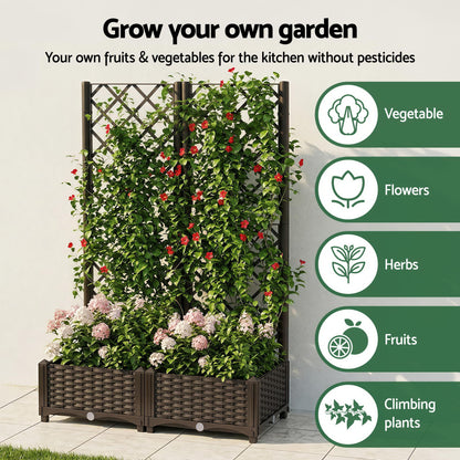 Green Fingers Raised Garden Bed Vertical Planter Self Watering Large Elevated Veggie Box 80x40x122cm GARDEN-PP-PANEL-80