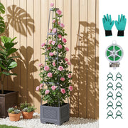Green Fingers Self Watering Planter with Trellis Adjustable Height Modular Tomato Box 4 Layer 140cm GARDEN-PP-VTC-4