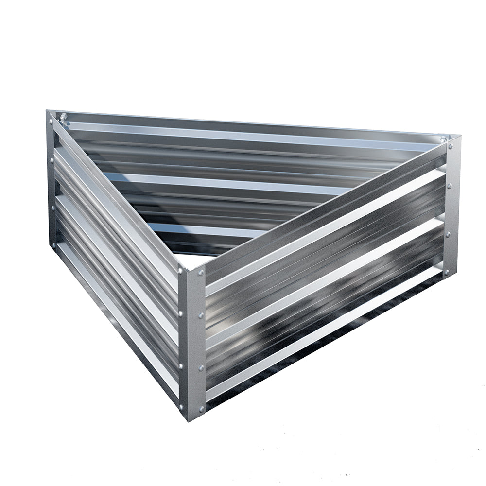 Green Fingers Garden Bed 86x86x30cm Planter Box Raised Container Galvanised Herb GARDEN-TRI-86-GR