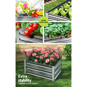Green Fingers Garden Bed 86x86x30cm Planter Box Raised Container Galvanised Herb GARDEN-TRI-86-GR