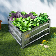 Green Fingers Garden Bed 86x86x30cm Planter Box Raised Container Galvanised Herb GARDEN-TRI-86-GR