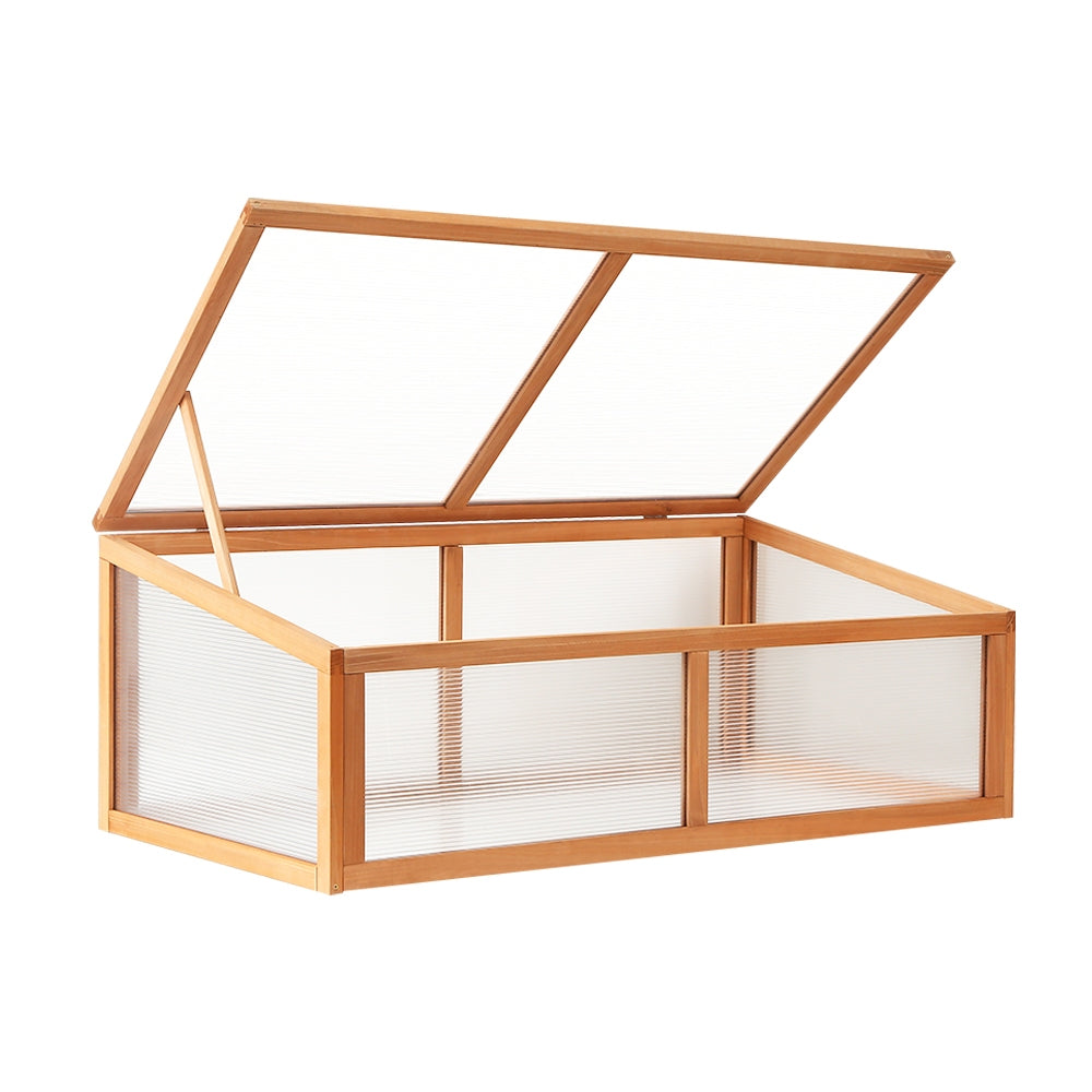Green Fingers Garden Bed 110x58x42cm Wooden Planter Box Raised Container Growing GARDEN-WOOD-110-ROOF