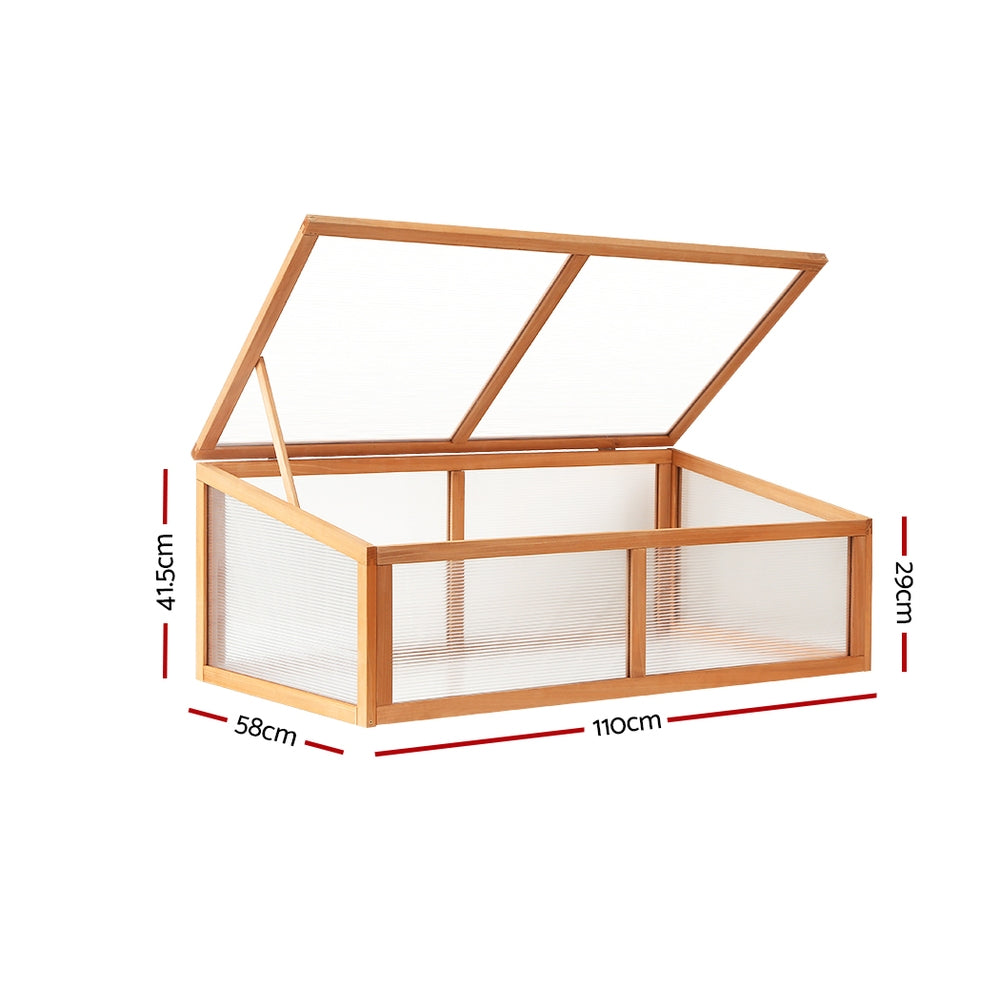 Green Fingers Garden Bed 110x58x42cm Wooden Planter Box Raised Container Growing GARDEN-WOOD-110-ROOF