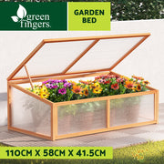 Green Fingers Garden Bed 110x58x42cm Wooden Planter Box Raised Container Growing GARDEN-WOOD-110-ROOF