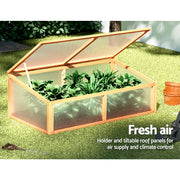 Green Fingers Garden Bed 110x58x42cm Wooden Planter Box Raised Container Growing GARDEN-WOOD-110-ROOF