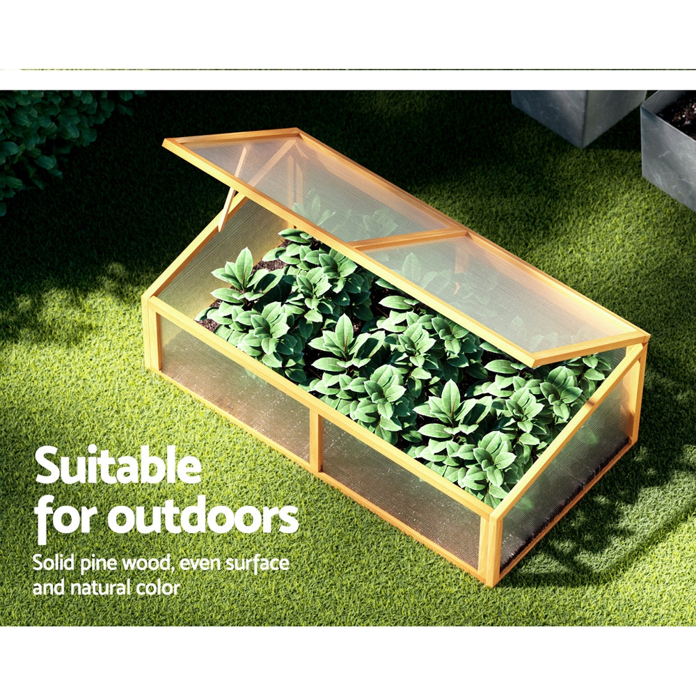Green Fingers Garden Bed 110x58x42cm Wooden Planter Box Raised Container Growing GARDEN-WOOD-110-ROOF