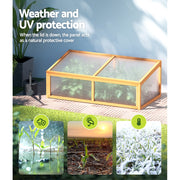 Green Fingers Garden Bed 110x58x42cm Wooden Planter Box Raised Container Growing GARDEN-WOOD-110-ROOF