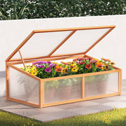 Green Fingers Garden Bed 110x58x42cm Wooden Planter Box Raised Container Growing GARDEN-WOOD-110-ROOF