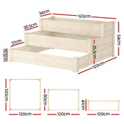 Green Fingers 3-Tier Wooden Raised Garden Bed Elevated Ground Vegetable Planter Box GARDEN-WOOD-3T-120120