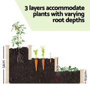 Green Fingers 3-Tier Wooden Raised Garden Bed Elevated Ground Vegetable Planter Box GARDEN-WOOD-3T-120120