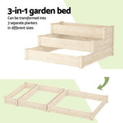 Green Fingers 3-Tier Wooden Raised Garden Bed Elevated Ground Vegetable Planter Box GARDEN-WOOD-3T-120120