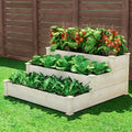Green Fingers 3-Tier Wooden Raised Garden Bed Elevated Ground Vegetable Planter Box GARDEN-WOOD-3T-120120