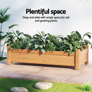 Green Fingers Garden Bed 65x33x16cm Wooden Planter Box Raised Container Growing GARDEN-WOOD-BOX-65