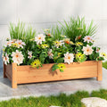Green Fingers Garden Bed 65x33x16cm Wooden Planter Box Raised Container Growing GARDEN-WOOD-BOX-65