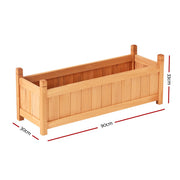 2x Green Fingers Raised Garden Bed 90x30x33cm Wooden Planter Box Raised Container Growing GARDEN-WOOD-BOX-90X2