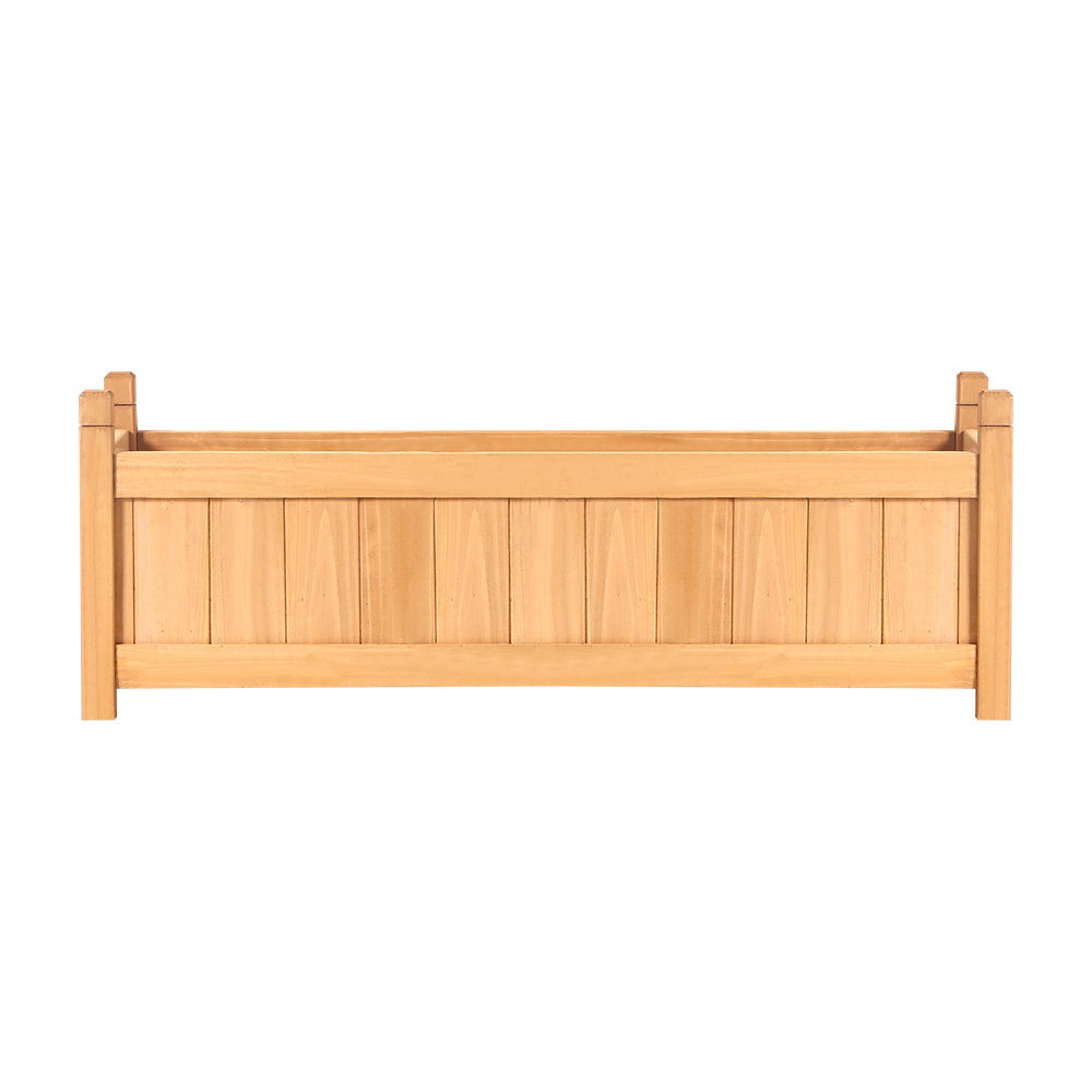 2x Green Fingers Raised Garden Bed 90x30x33cm Wooden Planter Box Raised Container Growing GARDEN-WOOD-BOX-90X2
