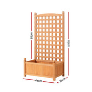 Green Fingers 2X Garden Bed Wooden 64x35x115cm Planter Raised Box Container Trellis GARDEN-WOOD-PANEL-58X2