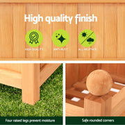 Green Fingers 2X Garden Bed Wooden 64x35x115cm Planter Raised Box Container Trellis GARDEN-WOOD-PANEL-58X2