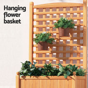 Green Fingers 2X Garden Bed Wooden 64x35x115cm Planter Raised Box Container Trellis GARDEN-WOOD-PANEL-58X2