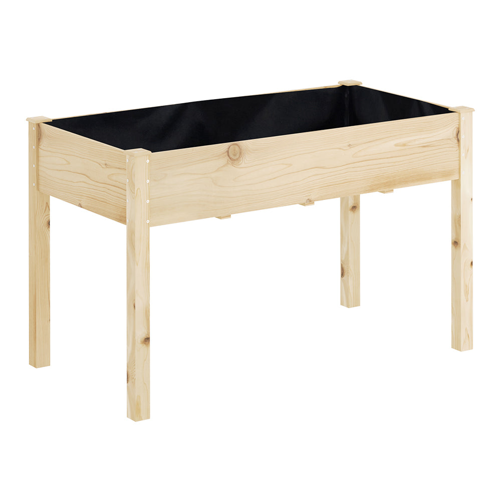 Green Fingers Garden Bed Elevated 120x60x80cm Wooden Planter Box Raised Container GARDEN-WOOD-PLAT-12060