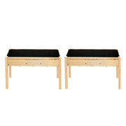 Green Fingers Raised Garden Bed 2x Elevated 120x60x80cm Wooden Planter Box Container GARDEN-WOOD-PLAT-12060X2
