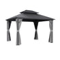 Instahut Gazebo 3x3.65m Canopy Outdoor Steel Frame Patio Tent Curtains Marquee Grey GAZB-IR-ALU-RF-3X3-ABCD