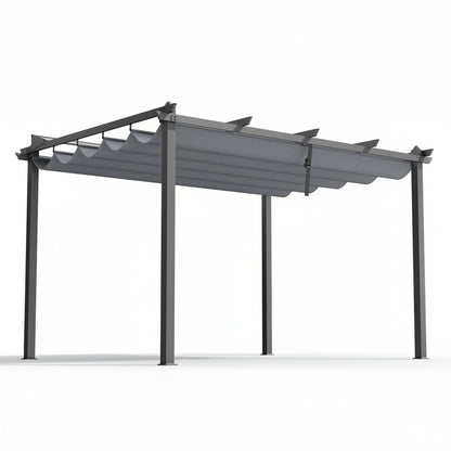 Instahut Gazebo Outdoor Garden Pergola Aluminium Frame Adjustable Canopy 3x4m Grey GAZB-IR-PGL-ALU-3X4-GY