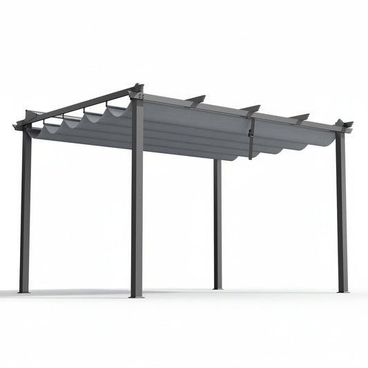 Instahut Gazebo Outdoor Garden Pergola Aluminium Frame Adjustable Canopy 3x4m Grey GAZB-IR-PGL-ALU-3X4-GY