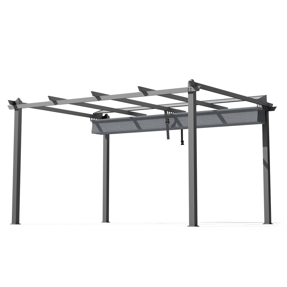 Instahut Gazebo Outdoor Garden Pergola Aluminium Frame Adjustable Canopy 3x4m Grey GAZB-IR-PGL-ALU-3X4-GY