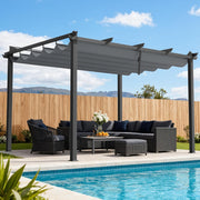 Instahut Gazebo Outdoor Garden Pergola Aluminium Frame Adjustable Canopy 3x4m Grey GAZB-IR-PGL-ALU-3X4-GY