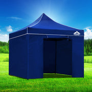 Instahut Gazebo Pop Up Marquee 3x3 Folding Tent Wedding Gazebos 500D Oxford Blue GAZEBO-C-3X3-DX-BLUE