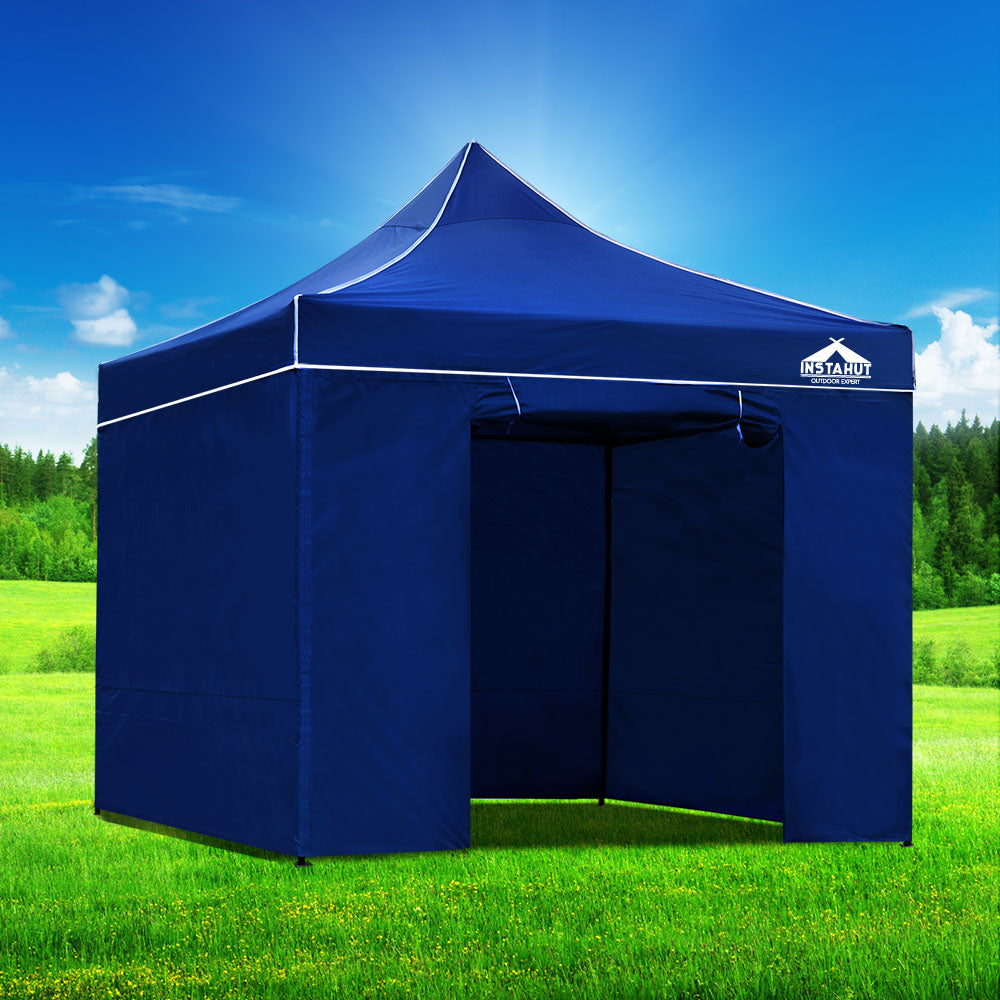Instahut Gazebo Pop Up Marquee 3x3 Folding Tent Wedding Gazebos 500D Oxford Blue GAZEBO-C-3X3-DX-BLUE