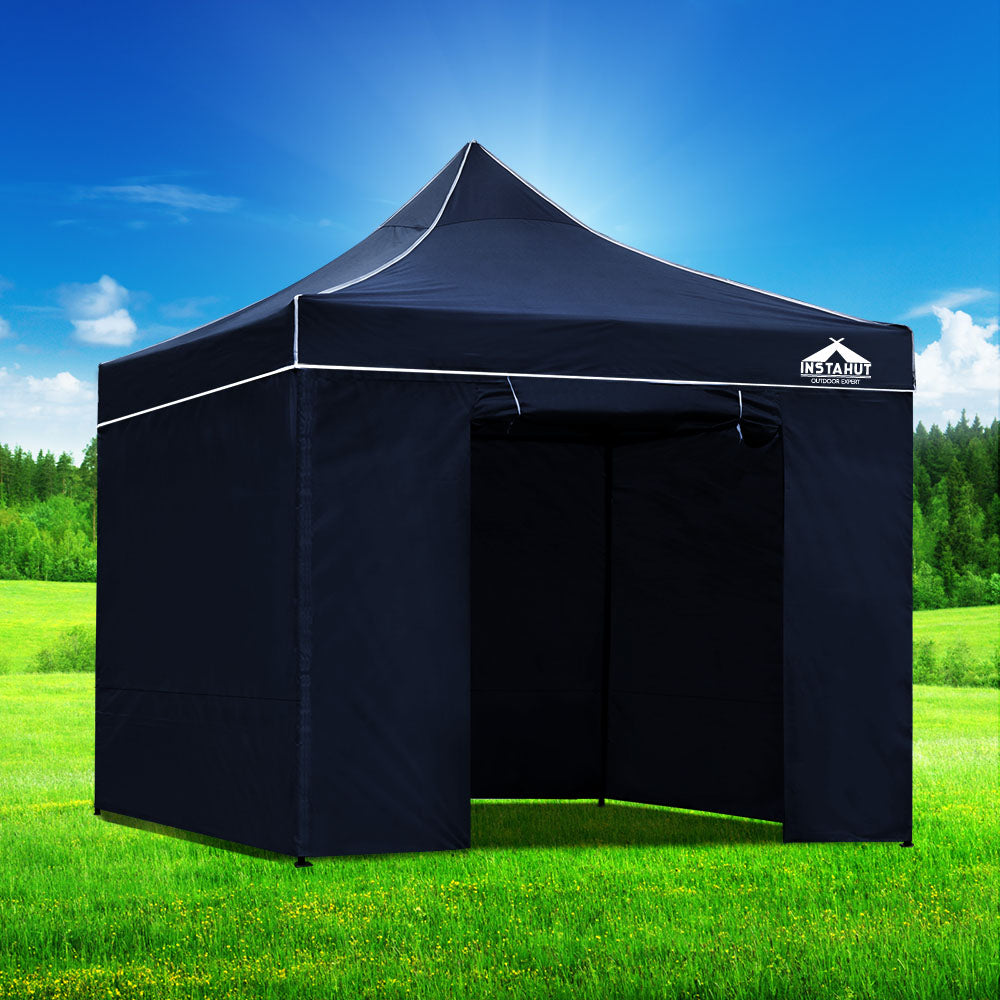 Instahut Gazebo Pop Up Marquee 3x3 Folding Tent Gazebos Camping 500D Oxford Navy GAZEBO-C-3X3-DX-NAVY