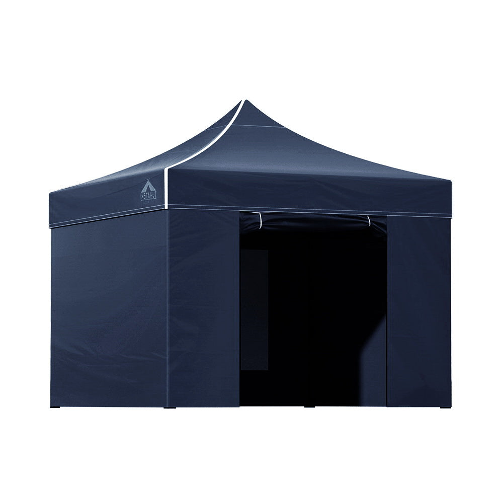 Instahut Gazebo Pop Up Marquee 3x3 Folding Tent Gazebos Camping 500D Oxford Navy GAZEBO-C-3X3-DX-NAVY