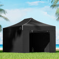 Instahut Gazebo Pop Up Marquee 3x4.5 Folding Tent Wedding Gazebos 500D Black GAZEBO-C-3X45-DX-BLACK