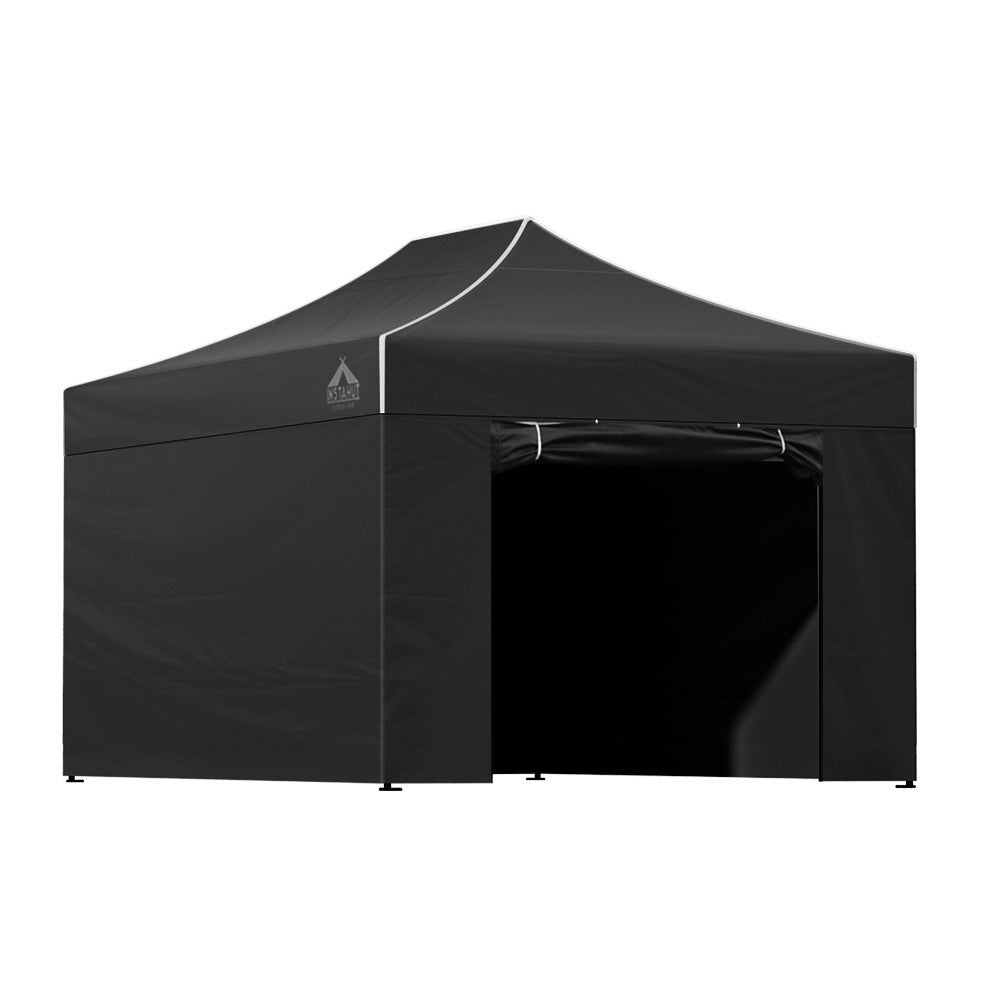 Instahut Gazebo Pop Up Marquee 3x4.5 Folding Tent Wedding Gazebos 500D Black GAZEBO-C-3X45-DX-BLACK