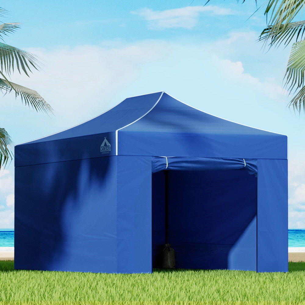 Instahut Gazebo 3x4.5 Pop Up Marquee Folding Tent Wedding Gazebos Camping Outdoor Shade Canopy Blue GAZEBO-C-3X45-DX-BLUE