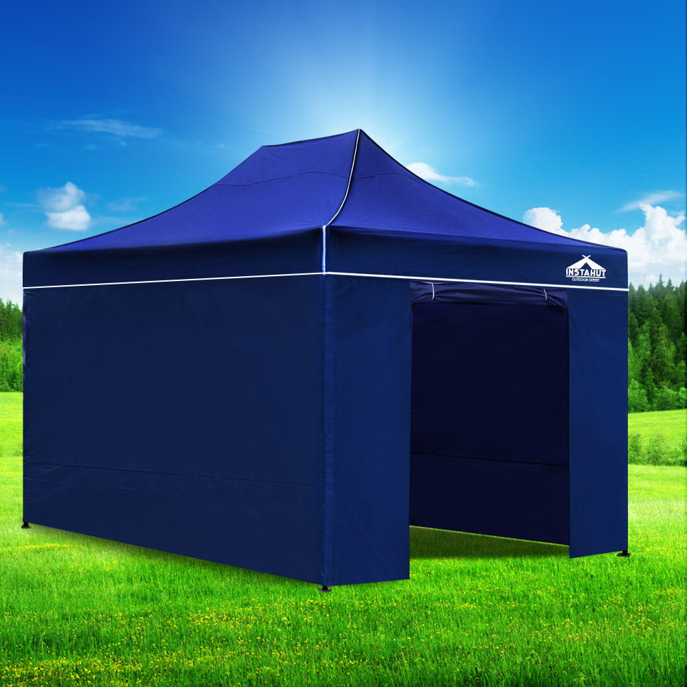 Instahut Gazebo 3x4.5 Pop Up Marquee Folding Tent Wedding Gazebos Camping Outdoor Shade Canopy Blue GAZEBO-C-3X45-DX-BLUE