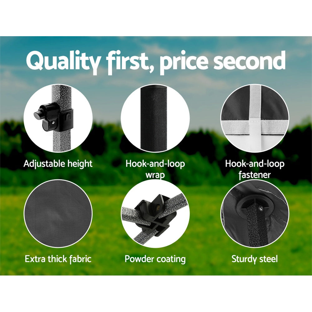 Instahut Gazebo 3x6 Pop Up Marquee Folding Tent Wedding Gazebos Camping Outdoor Shade Canopy Black GAZEBO-C-3X6-DX-BLACK