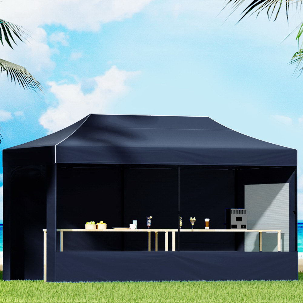 Instahut Gazebo Pop Up Marquee 3x6 Folding Tent Gazebos Camping 500D Oxford Navy GAZEBO-C-3X6-DX-NAVY